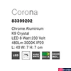 Kép 4/5 - Nova Luce CORONA fali lámpa, króm, 3000K melegfehér, beépített LED, 1x8W, 480 lm, 83399202