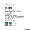 Kép 4/5 - Nova Luce DARIUS mennyezeti lámpa, bronz, E27 foglalattal, max. 4x10W, 8186205