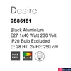 Kép 4/5 - Nova Luce DESIRE 1 ágú függeszték, fekete, E27 foglalattal, max. 1x28W, 9586151