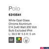 Kép 4/5 - Nova Luce POLO fürdőszobai fali lámpa, fehér, E14 foglalattal, max. 2x28W, 6310541