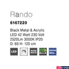 Kép 4/5 - Nova Luce RANDO 1 ágú függeszték, fekete, 3000K melegfehér, beépített LED, 1x42W, 2520 lm, 6167220