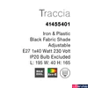 Kép 4/5 - Nova Luce TRACCIA állólámpa, fekete, E27 foglalattal, max. 1x28W, 41455401