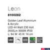 Kép 5/6 - Nova Luce LEON mennyezeti lámpa, matt arany, 3000K melegfehér, beépített LED, 1x44W, 2650 lm, 8100282