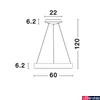 Kép 5/6 - Nova Luce RANDO THIN 1 ágú függeszték, kávé, 3000K melegfehér, beépített LED, 50W, 2864 lm, 9453455