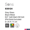Kép 5/6 - Nova Luce SENS mennyezeti lámpa, szürke, E27 foglalattal, max. 1x42W, 838124