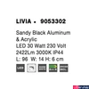 Kép 6/7 - Nova Luce LIVIA fürdőszobai fali lámpa, fekete, 3000K melegfehér, beépített LED, 1x30W, 2422 lm, 9053302