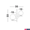 Kép 4/5 - Nova Luce IMPERO fali lámpa, fekete, G9 foglalattal, max. 2x5W, 9190421