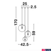 Kép 8/9 - Nova Luce MIRALE több ágú függeszték, üveg, E27 foglalattal, max. 3x12W, 9416933