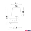 Kép 6/6 - Nova Luce SAVONA fali lámpa, állítható olvasókarral, fekete, E27 foglalattal, max. 1x12W, 210 lm, 9919151