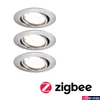 Kép 1/8 - Paulmann 92464 LED Recessed Base Coin spotlámpa, szálcsiszolt, 3000K melegfehér, 430 lm, IP20