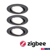 Kép 1/6 - Paulmann 92465 LED Recessed Base Coin spotlámpa, fekete, 3000K melegfehér, 430 lm, IP20