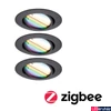 Kép 1/9 - Paulmann 92468 LED Recessed Base Coin spotlámpa, fekete, 3000K-6500K változtatható, 420 lm, IP20