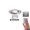 Kép 1/5 - Paulmann 92972 Nova Mini beépíthető lámpa, kerek, fényerőszabályozható, billenthető, szálcsiszolt, 2700K melegfehér, Coin foglalat, 300 lm, IP23