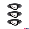Kép 1/5 - Paulmann 93367 LED Recessed RL Set spotlámpa, fekete, 3000K melegfehér, 450 lm, IP20