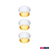 Kép 1/9 - Paulmann 93381 LED Recessed Gil Coin beépíthető lámpa, 68 mmx68 mm, kerek, arany, 2700K melegfehér, 3x Coin foglalat, 470 lm, IP44