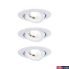 Kép 1/6 - Paulmann 93388 LED Recessed Set swivelling beépíthető lámpa, kerek, fehér, 3000K melegfehér, 450 lm, IP20