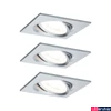 Kép 1/5 - Paulmann 93438 Nova beépíthető lámpa, négyzet, 3db-os szett, billenthető, fehér, 2700K melegfehér, 3x GU10 foglalat, 460 lm, IP23