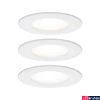 Kép 1/6 - Paulmann 93442 Nova fürdőszobai beépíthető lámpa, kerek, 3db-os szett, fix, fehér, 2700K melegfehér, 3x GU10 foglalat, 460 lm, IP44