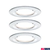 Kép 1/6 - Paulmann 93445 Nova fürdőszobai beépíthető lámpa, kerek, 3db-os szett, fix, fehér, 2700K melegfehér, 3x GU10 foglalat, 460 lm, IP44