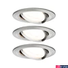 Kép 1/5 - Paulmann 93465 Nova beépíthető lámpa, 84 mmx84 mm, kerek, 3db-os szett, billenthető, 3-step-dimming, szálcsiszolt, 2700K melegfehér, 3x GU10 foglalat, 460 lm, IP23
