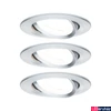 Kép 1/5 - Paulmann 93469 Nova beépíthető lámpa, kerek, 3db-os szett, billenthető, 3-step-dimming, alumínium, 2700K melegfehér, 3x GU10 foglalat, 460 lm, IP23