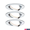 Kép 1/5 - Paulmann 93470 Nova beépíthető lámpa, kerek, 3db-os szett, billenthető, 3-step-dimming, króm, 2700K melegfehér, 3x GU10 foglalat, 460 lm, IP23