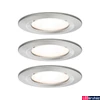 Kép 1/5 - Paulmann 93476 Nova fürdőszobai beépíthető lámpa, 78 mmx78 mm, kerek, 3db-os szett, fix, 3-step-dimming, szálcsiszolt, 2700K melegfehér, 3x GU10 foglalat, 460 lm, IP44