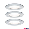 Kép 1/5 - Paulmann 93480 Nova fürdőszobai beépíthető lámpa, 78 mmx78 mm, kerek, 3db-os szett, fix, 3-step-dimming, alumínium, 2700K melegfehér, 3x GU10 foglalat, 460 lm, IP44