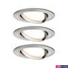 Kép 1/5 - Paulmann 93483 Nova beépíthető lámpa, kerek, 3db-os szett, billenthető, 3-step-dimming, szálcsiszolt, 2700K melegfehér, 3x Coin foglalat, 460 lm, IP23