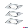 Kép 1/5 - Paulmann 93492 Nova beépíthető lámpa, 84 mmx84 mm, négyzet, 3db-os szett, billenthető, 3-step-dimming, alumínium, 2700K melegfehér, 3x Coin foglalat, 460 lm, IP23
