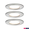 Kép 1/5 - Paulmann 93494 Nova fürdőszobai beépíthető lámpa, kerek, 3db-os szett, fix, 3-step-dimming, szálcsiszolt, 2700K melegfehér, 3x Coin foglalat, 460 lm, IP44