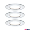 Kép 1/5 - Paulmann 93499 Nova fürdőszobai beépíthető lámpa, kerek, 3db-os szett, fix, 3-step-dimming, króm, 2700K melegfehér, 3x Coin foglalat, 460 lm, IP44