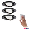 Kép 1/5 - Paulmann 94472 Nova beépíthető lámpa, kerek, 3db-os szett, billenthető, 3-step-dimming, fekete, 2700K melegfehér, 3x Coin foglalat, 460 lm, IP23