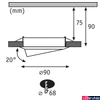 Kép 2/6 - Paulmann 93400 beépíthető lámpa, 90 mmx90 mm, kerek, spotkeret, 10db-os szett, billenthető, fehér, GU10 foglalat, IP20