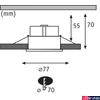 Kép 2/6 - Paulmann 93415 Cymbal beépíthető lámpa, 77 mmx77 mm, kerek, 3db-os szett, fix, fényerőszabályozható, fehér, 2700K melegfehér, 3x Coin foglalat, 463 lm, IP44