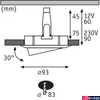 Kép 2/5 - Paulmann 93661 Nova fürdőszobai beépíthető lámpa, 93 mmx93 mm, kerek, spotkeret, billenthető, fehér, GU5,3 / GU10 foglalat, IP65