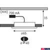 Kép 2/5 - Paulmann 99865 Furniture Whirl Mini bútorvilágító, üveg, 2700K melegfehér, beépített LED, 115 lm