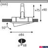 Kép 2/5 - Paulmann 93465 Nova beépíthető lámpa, 84 mmx84 mm, kerek, 3db-os szett, billenthető, 3-step-dimming, szálcsiszolt, 2700K melegfehér, 3x GU10 foglalat, 460 lm, IP23