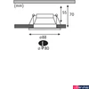 Kép 2/4 - Paulmann 93401 Cole beépíthető lámpa, 88 mmx88 mm, kerek, fix, 3-step-dimming, fekete, 2700K melegfehér, Coin foglalat, 460 lm, IP44
