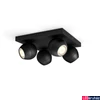 Kép 1/4 - Philips Hue Buckram fekete spotlámpa, 4 spotfejjel, White Ambiance, 4x5,5W, 1400lm, 2200-6500K változtatható fehér, 4xGU10 LED fényforrás + DimSwitch, 8719514339163