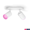 Kép 1/3 - Philips Hue Fugato fehér mennyezeti spotlámpa, 2 spotfejjel, White and Color Ambiance, 2x6W, 700lm, RGBW 2000-6500K, 2xGU10 LED fényforrás, 5063231P7