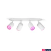 Kép 1/3 - Philips Hue Fugato fehér mennyezeti spotlámpa, 4 spotfejjel, White and Color Ambiance, 4x6W, 1400lm, RGBW 2000-6500K, 4xGU10 LED fényforrás, 5063431P7