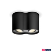 Kép 1/4 - Philips Hue Pillar fekete mennyezeti dupla spotlámpa, billenthető spotfejjel, White Ambiance, 2x5,5W, 700lm, 2200-6500K változtatható fehér, 2xGU10 LED fényforrás + DimSwitch, 8719514338425