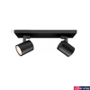 Kép 1/4 - Philips Hue Runner fekete fali/mennyezeti spotlámpa, 2 spotfejjel, White Ambiance, 2x5W, 700lm, 2200-6500K változtatható fehér, 2xGU10 LED fényforrás + DimSwitch, 8719514338166