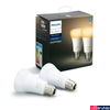 Kép 1/2 - Philips Hue White Ambiance E27 LED dupla csomag, 2200-6500K, 8,5W, 806 lm, Bluetooth+Zigbee, 8719514328242