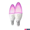 Kép 1/4 - Philips Hue White and Color Ambiance E14 LED gyertya dupla csomag, 2xE14, 4W, 470lm, RGBW 2000-6500K, 8719514356719