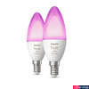 Kép 1/4 - Philips Hue White and Color Ambiance E14 LED gyertya dupla csomag, 2xE14, 4W, 470lm, RGBW 2000-6500K, 8719514356719