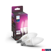 Kép 1/6 - Philips Hue White and Color Ambiance E14 LED gyertya dupla csomag, RGBW, 2x6W, 2x470lm, Bluetooth+Zigbee, 8719514356719