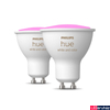Kép 1/4 - Philips Hue White and Color Ambiance GU10 LED spot dupla csomag, 2xGU10, 5W, 350lm, RGBW 2000-6500K,, 8719514340084