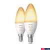 Kép 1/4 - Philips Hue White E14 LED gyertya dupla csomag, 2xE14, 4W, 470lm, 2200-6500K változtatható fehér, 8719514356733